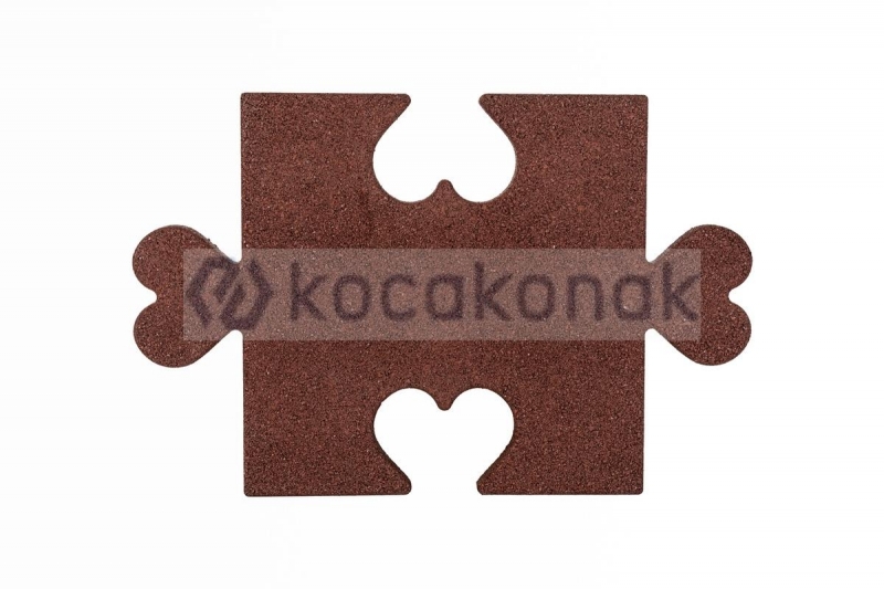 KAUÇUK PUZZLE KALPLİ 40*40 2,5 CM KİREMİT